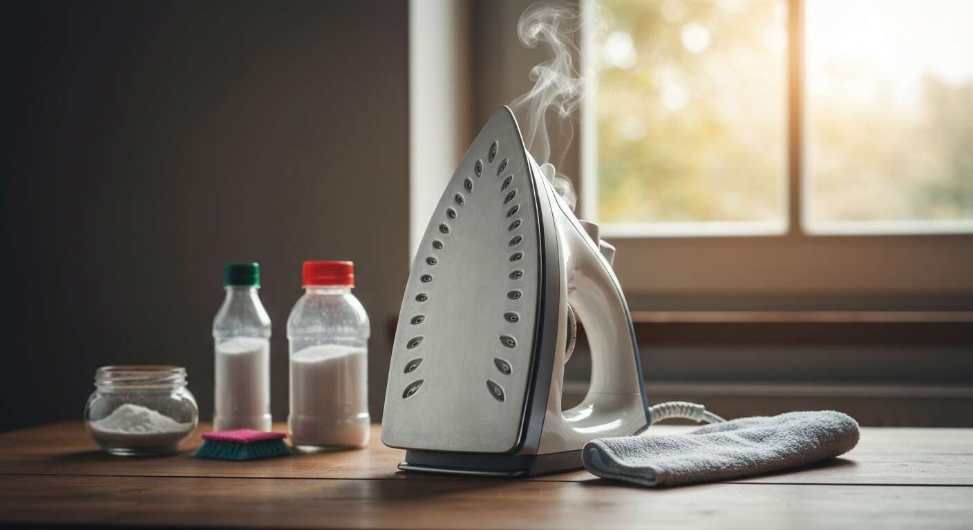 Nettoyer la semelle de fer avec du bicarbonate de soude Nettoyer la semelle de fer avec du bicarbonate de soude