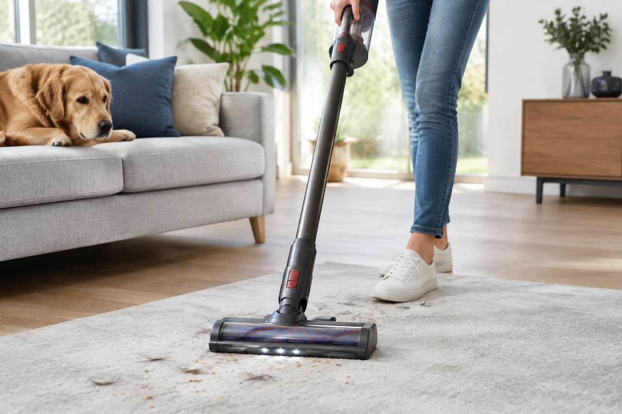 Prova su pavimenti e tappeti: polvere fine, briciole e peli Prova su pavimenti e tappeti: polvere fine, briciole e peli