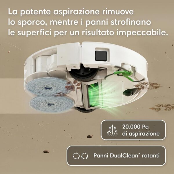 Scopri la recensione dettagliata del robot aspirapolvere iRobot Roomba Plus 416 Combo con potenza di aspirazione 20.000 Pa. Analisi completa, vantaggi e caratteristiche tecniche per la pulizia intelligente della tua casa.